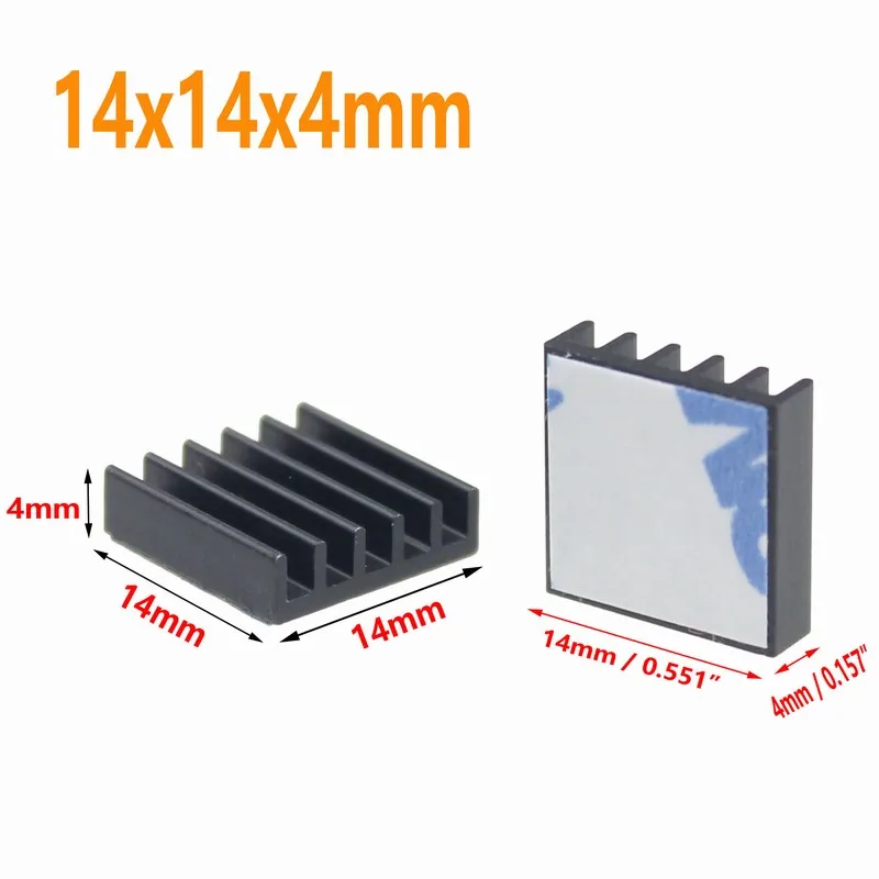 Gdstime 20 шт. черный 14x14x4 мм Алюминий радиатора охлаждения Cooler тепла микросхема раковина 14 мм x 4 мм