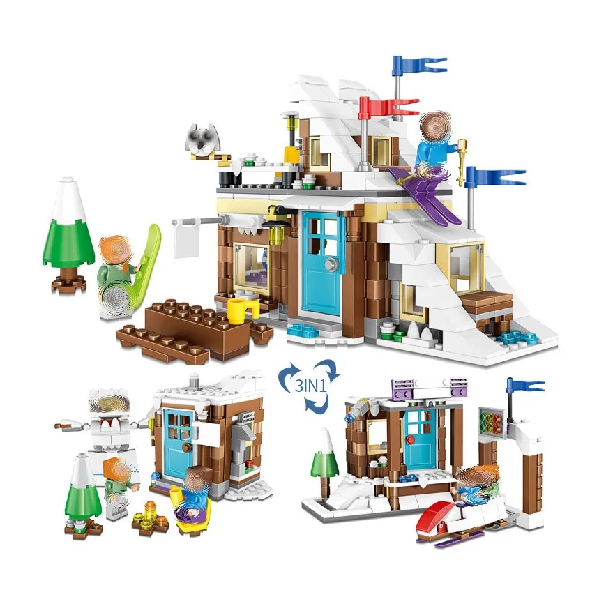 3IN1 DIY собрать мой Worldes Minecrafted льда мировое Строительство Блоки просвещение