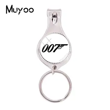 

2018 Fashion 007 Multifunctional Keychain Movie Nail Clipper Keyring Glass Handmade Jewelry Round Nail Clippers