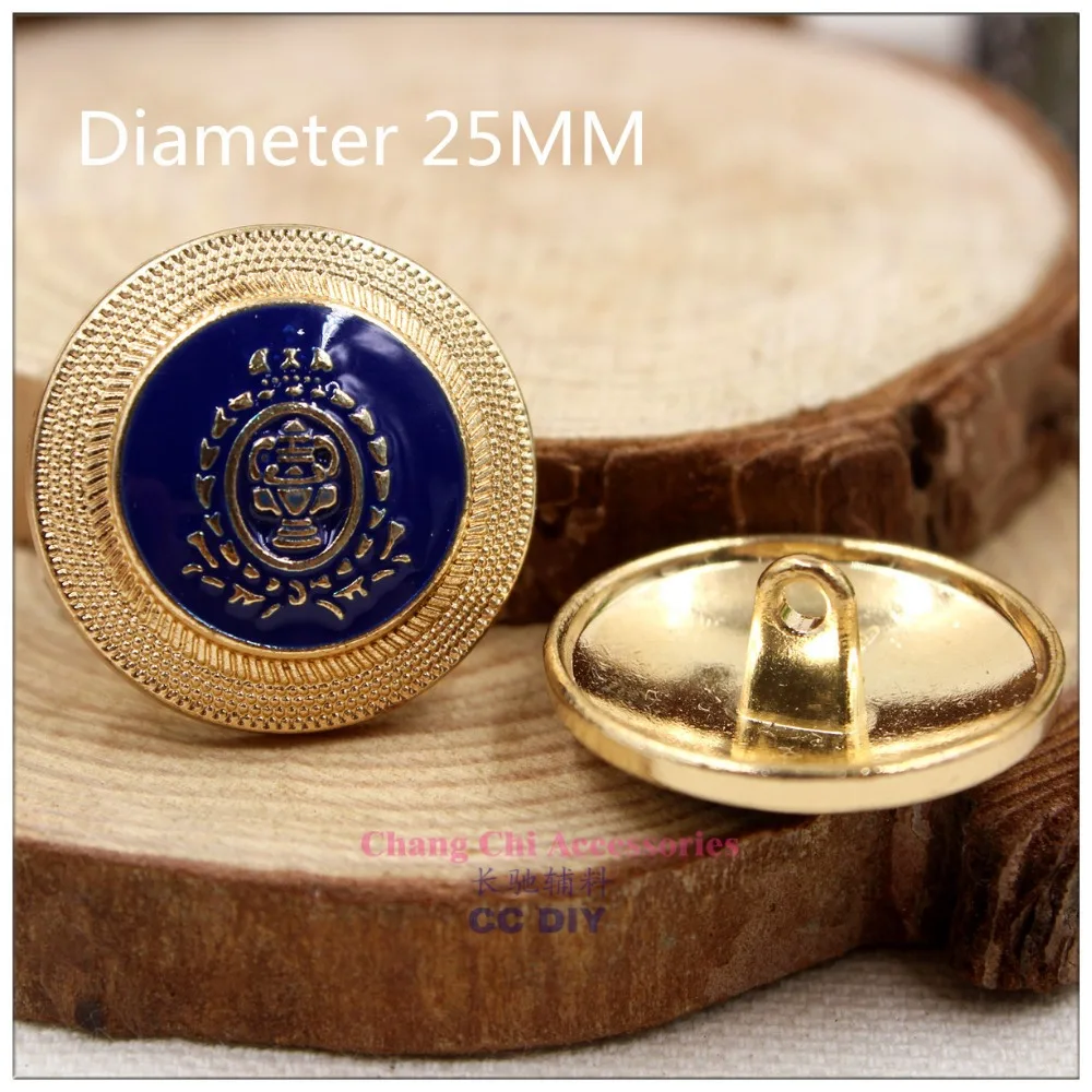 

1572116 25mm 10pcs,Gold metal button,high quality British style classic fashion buttons clothes-diy handmade