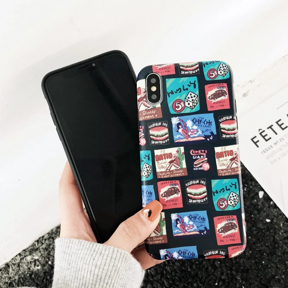Для iPhone XS Max SX XR чехол Ретро doodle чехол для iPhone 7 8X6 6 S Plus Ретро doodle задняя крышка