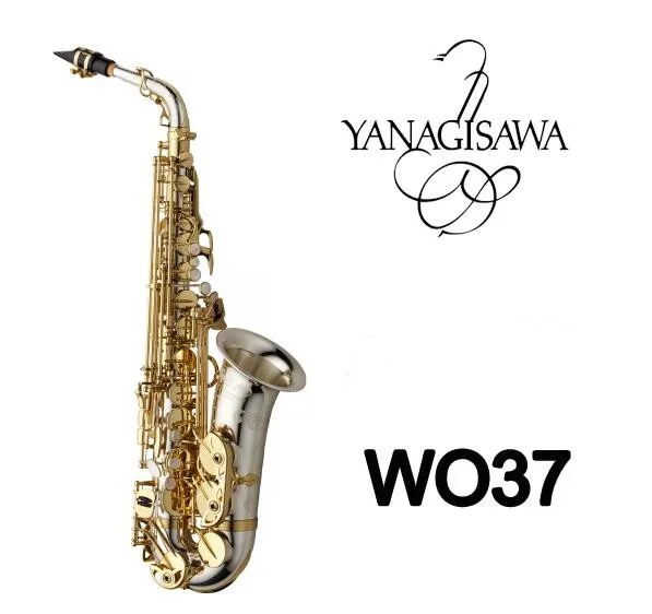 

Brand NEW YANAGISAWA A-WO37 Alto Saxophone Nickel Plated Gold Key Professional YANAGISAWA Super Play Sax Mouthpiece With Case