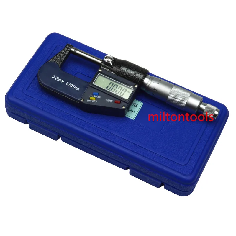 New 25mm/0.001mm Electronic Digital Micrometer micron digital outside