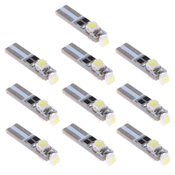 

10 X Car Led Lights Instrument Panel Lights 12V Indicator T5 3528 3SMD DC 12V 6500K Car Light Bulb ME3L