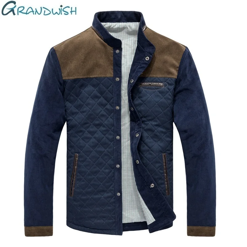 

Grandwish Mens Spring Autumn Casual Jacket 3XL Stand Collar Patchwork Clothing Coat for Men Casual Jacket Dropshiopping,ZA089