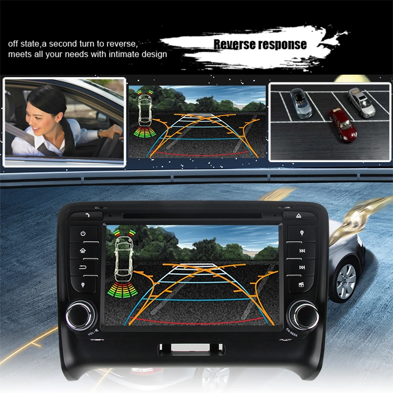 Eunavi 2 Din 7 ''автомобильный dvd-плеер gps навигация для Audi TT-2006 стерео видео с рулевым колесом управление сенсорный экран USB MIC