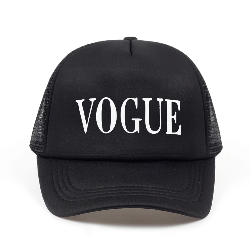 

VORON 2018 fashion VOGUE print Custom Unstructured Baseball cap truck driver Hat Adjustable men women Cap Band black white