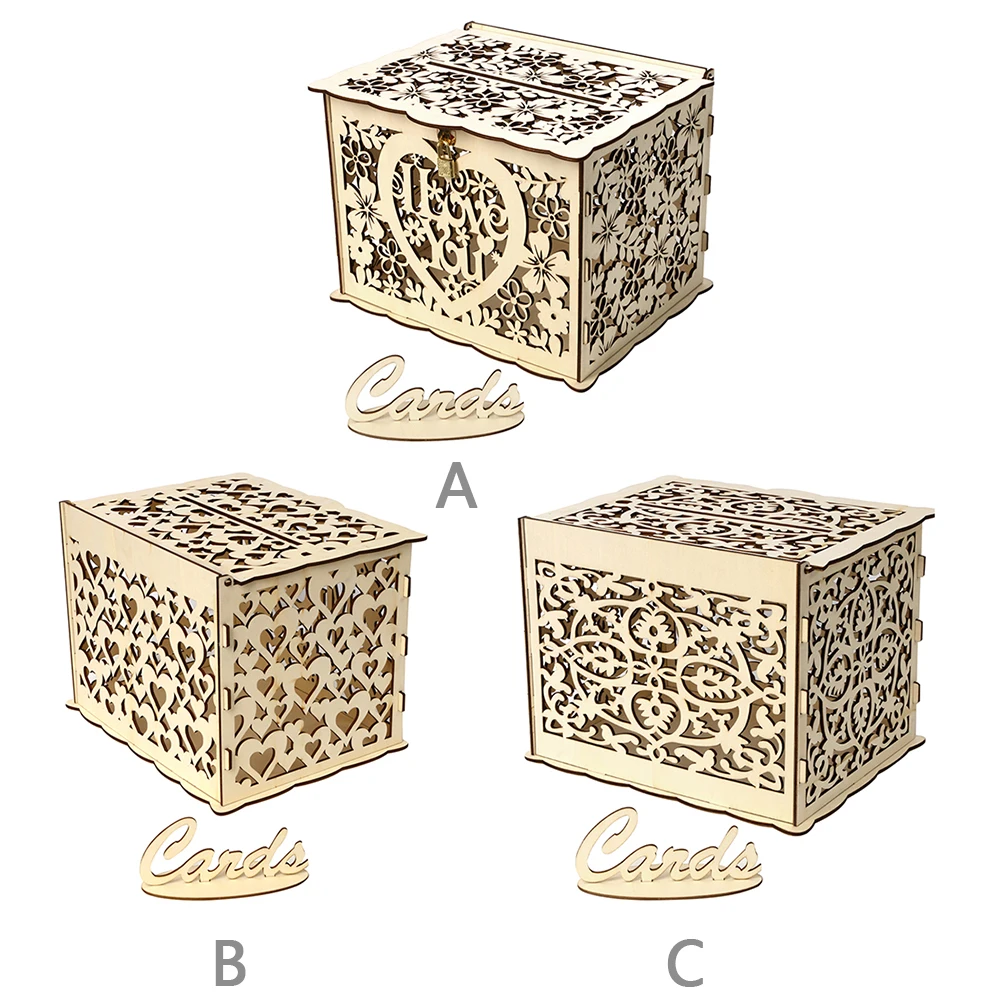 DIY свадебный подарок деревянные принадлежности коробка для визиток с замком великолепное свадебное украшение для дня рождения