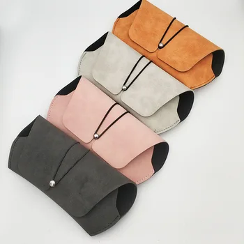 

Creative Buckle Glasses Case Soft Pack Myopia Eyeglasses Box Simple Retro Anti-pressure Portable Matte Leather Sunglasses Bag