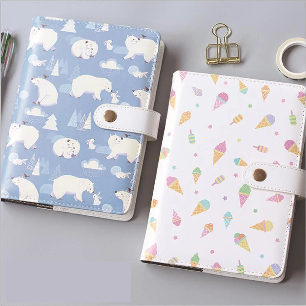 

A5 Colored Cartoon Daily Plan Inner Pages's Journals School Student Noted Scheduling Diary Leather Waterproof Reused Organizer