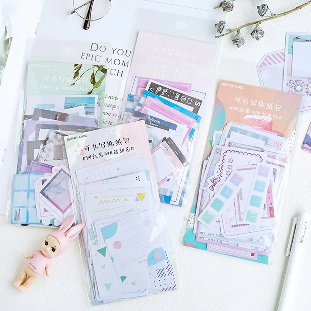 

45pcs/pack Basic Grid Stationery Bullet Journal Diary Paper Calendar Cute Stickers Scrapbooking Flakes School Supplies