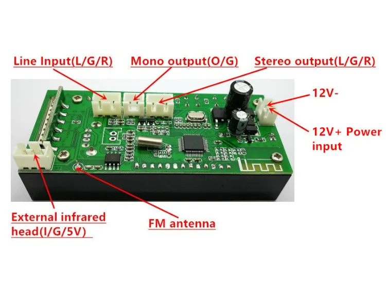 GHXAMP микшер аудио динамик автомобиля MP3 декодер доска стерео выход Bluetooth FM радио синий экран USB AC DC 12 В