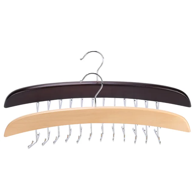 Wooden Tie Hanger Rack 24 Hooks Rotating Belt Holder Closet Ties Wooden Tie Hanger Rack 24 Hooks Rotating Belt Holder Closet Ties Storage Organizer