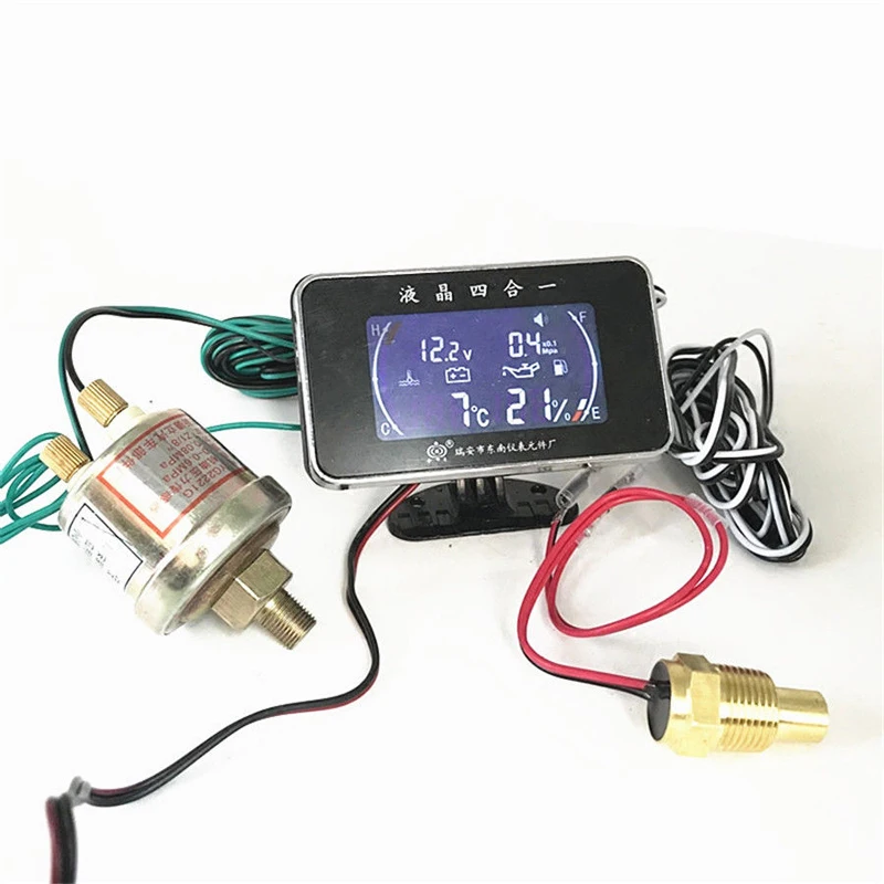 

4 IN 1 Oil Pressure Gauge+Voltmeter+Water Temperature Gauge Meter+Oil Fuel Gauge