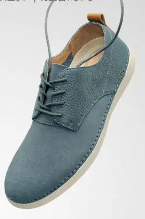 Xiaomi/модная мужская кожаная повседневная обувь; мягкие удобные и дышащие деловые ботинок из воловьей кожи на резиновой подошве - Цвет: grey blue 41