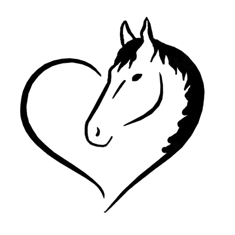 Download 15cm*16cm Love Horse Heart Vinyl Decal Car Sticker Auto ...