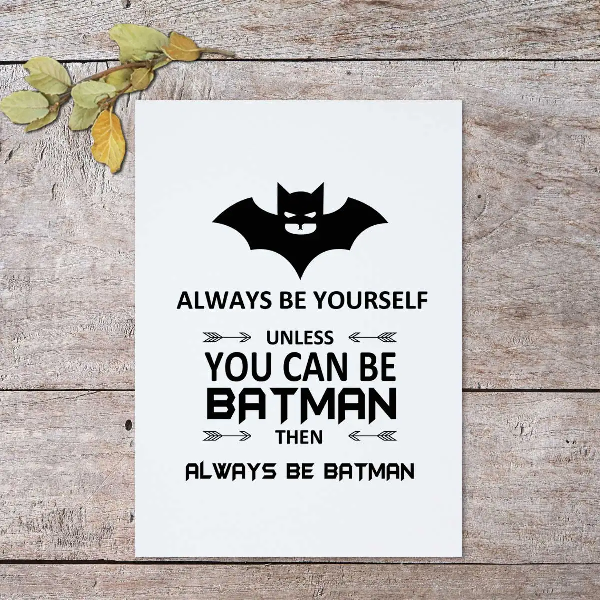 Aliexpress Batman Zitate Wandkunst Poster Immer Selbst Können Sie Batman Gärtnerei Kunst Geschenk Schwarz Kinder Wohnzimmer Wand dekor Z134 von