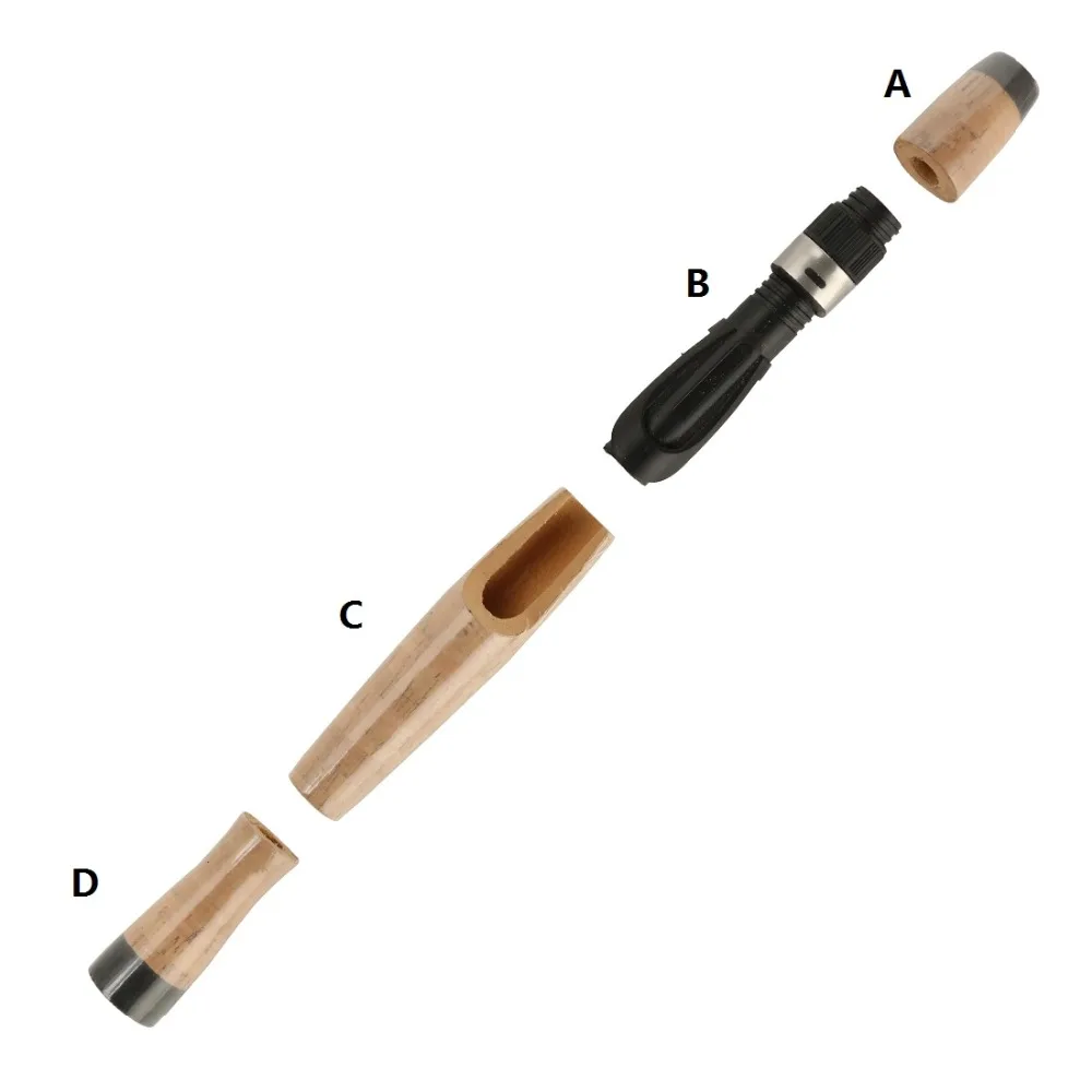Description Picture 5 of item1set kit/pack 4Sections EVA material faked cork rod handle grip plus spinning reel seat rod DIY repair refit combo set kit parts