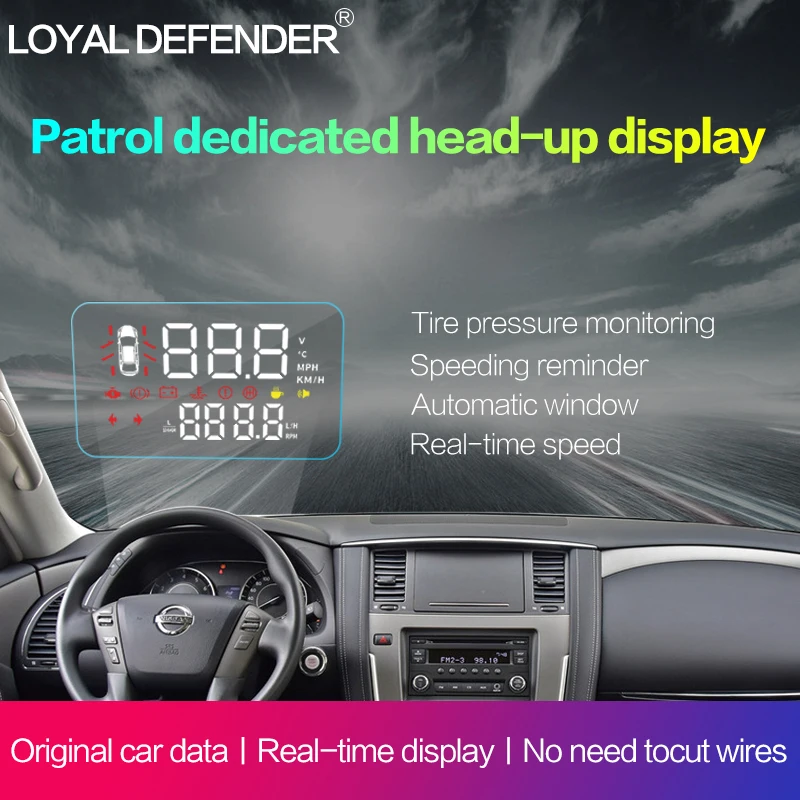 

2019 New OBD2 Car HUD with Full Functions Head Up Display For Nissan Patrol Left-hand Drive