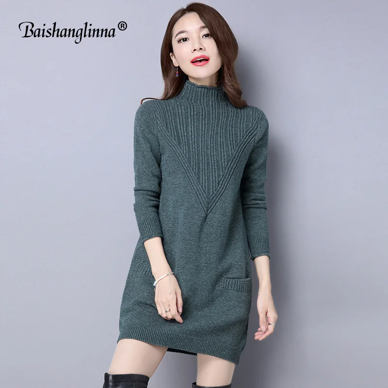 Buy Autumn Winter Women Knitting Dress 2017 Long Sleeve Sexy High quality