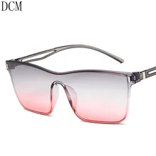 Женские солнцезащитные очки без оправы, фирменный дизайн, океанские прозрачные линзы, квадратные солнцезащитные очки для женщин, градиентные линзы, lunette de soleil