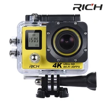 Богатый SJ8000D 4 K Экшн-камера 2,0 двойной ЖК-экран 16 МП Спортивная WiFi камера 30 м Водонепроницаемая мини видеокамера 170 градусов HDMI выход