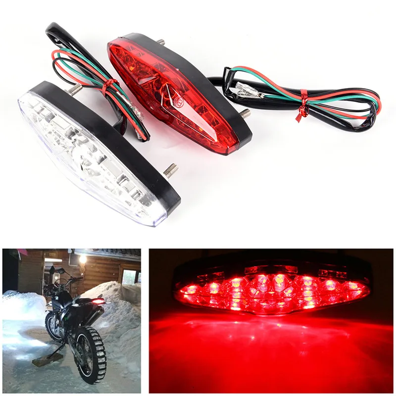 12V 15 LED Motorcycle Integrated Brake Turn Signals Tail Lights Rear