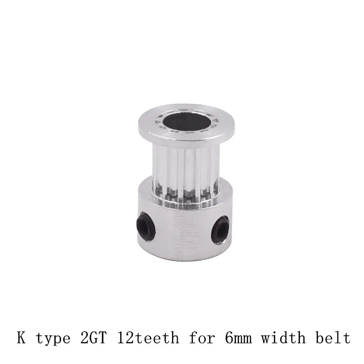 

3d printer pulley aluminum 2GT timing 12teeth bore 4mm 5mm for GT2 belt width 6mm