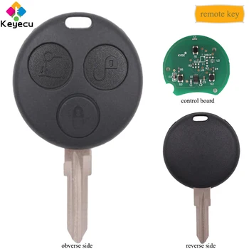 

KEYECU Replacement Remote Car Key With Chip With 3 Button & 433MHz - FOB for Mecerdes-Benz MB Smart Fortwo Forfour City Roadster