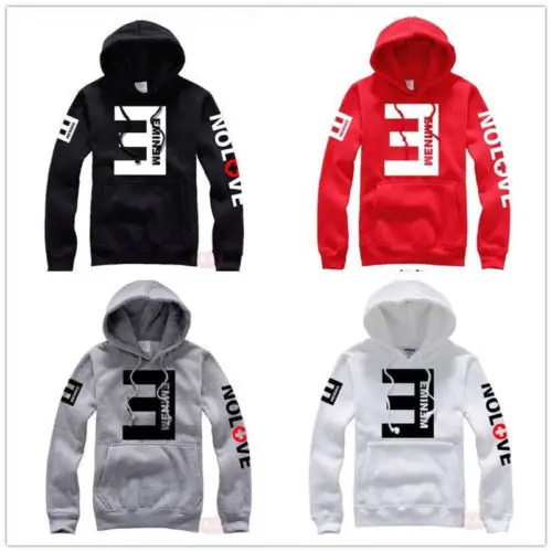 2018 Модные мужские толстовки флисовые Eminem с принтом букв утепленный пуловер
