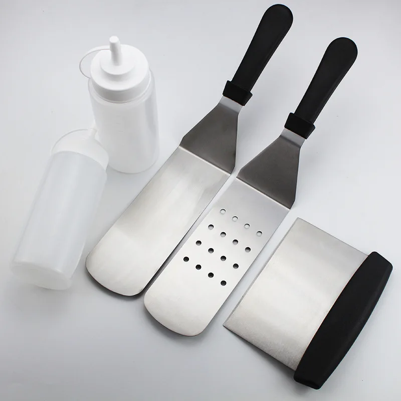 

5pcs Set BBQ Tools Barbecue Set For Teppanyaki Spatulas For Barbecue Scrapper Grill Accessories For Grilling BBQ Griddle Tools