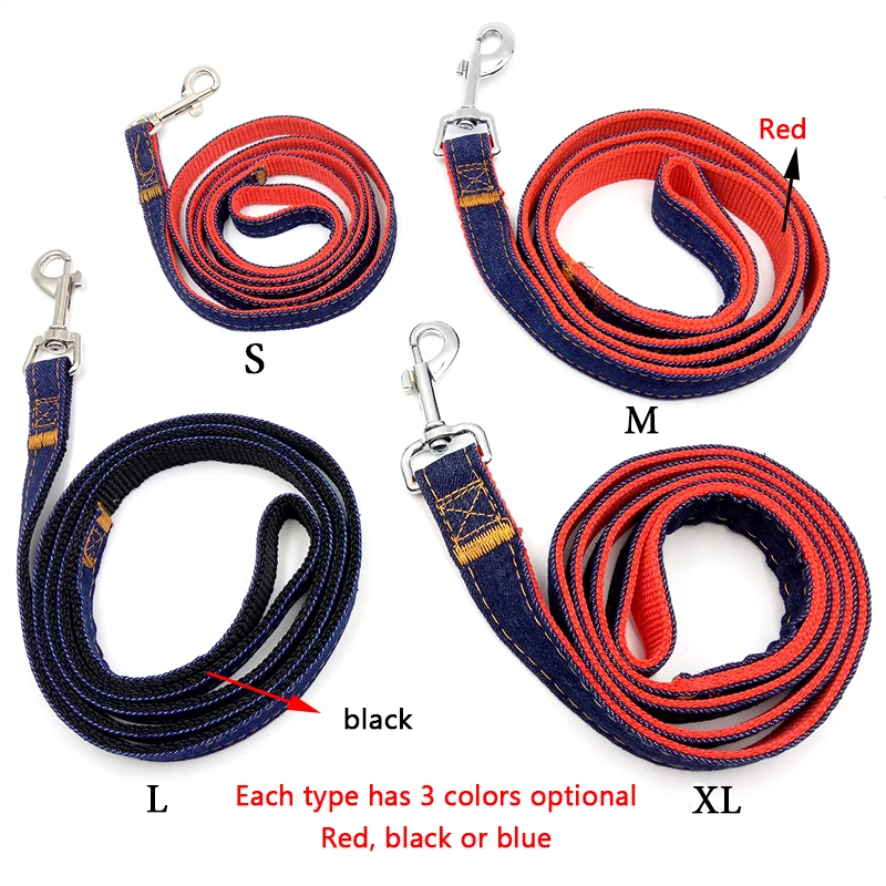 Denim Dog Vest Harness Leash Jeans Leash Harnesses Lead Cowboy Traction