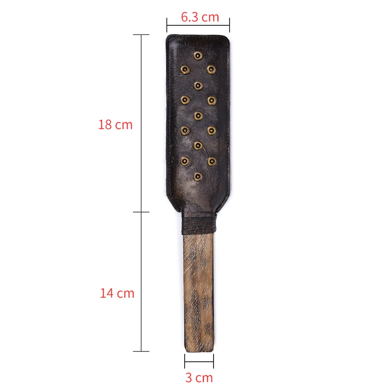 Comprar Cuero de vaca látigo de cuero auténtico Bdsm nalging Paddle Bondage Flogger mango de madera forro de hierro juguetes sexuales para parejas juego de adultos
