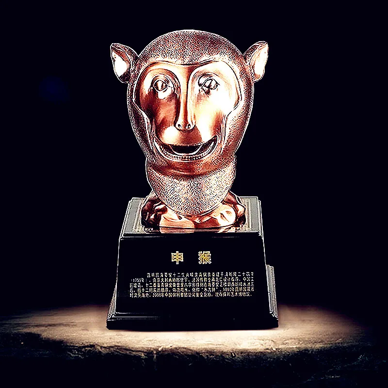 

Animals Statue Chinese Zodiac Monkeys Bust Colophony Crafts Cartoon Home Desktop Decoration Office Collectible L2243