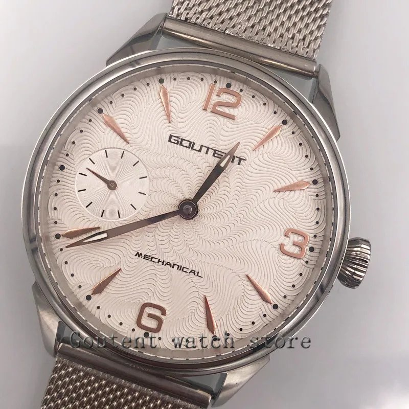 

42mm Brushed Silver Case 17 jewels 6497 Hand Winding Movement Wrist Watch