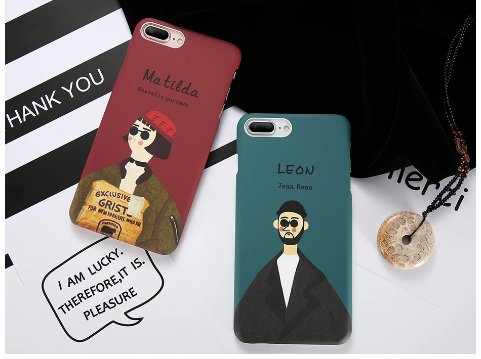 MR.YI Cool Killer Case For iPhone 5 5s SE 6 6S 7 8 X 10 Fashion Hard PC Cartoon Leon Matilda Cover For iPhone 6 6s 7 8 Plus Case (5)