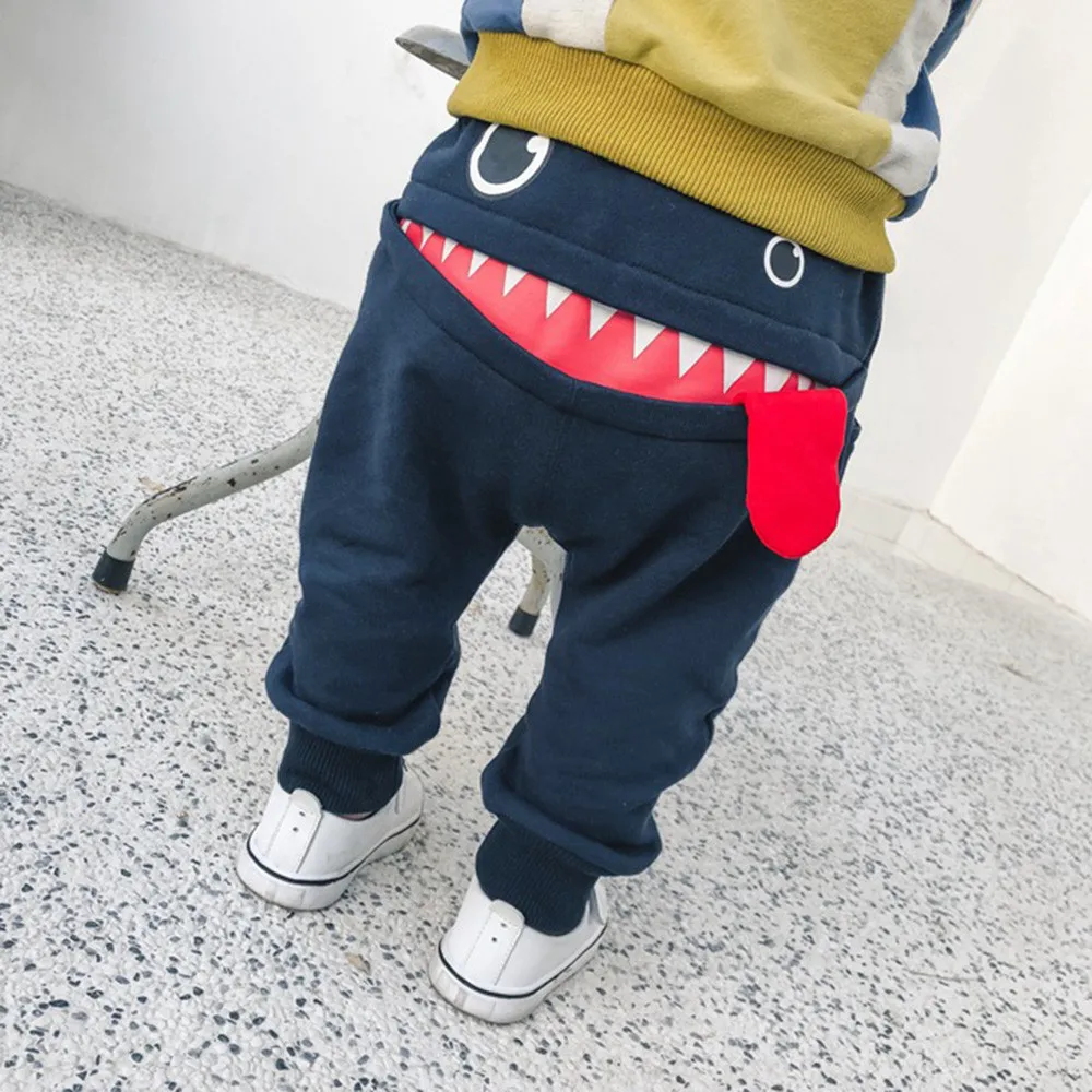

Children Pants for Kids Boys Girls Fashion Cartoon Shark Tong Harem Pants Trousers Pants 12M-3Y long-sleeved cotton Harem pants