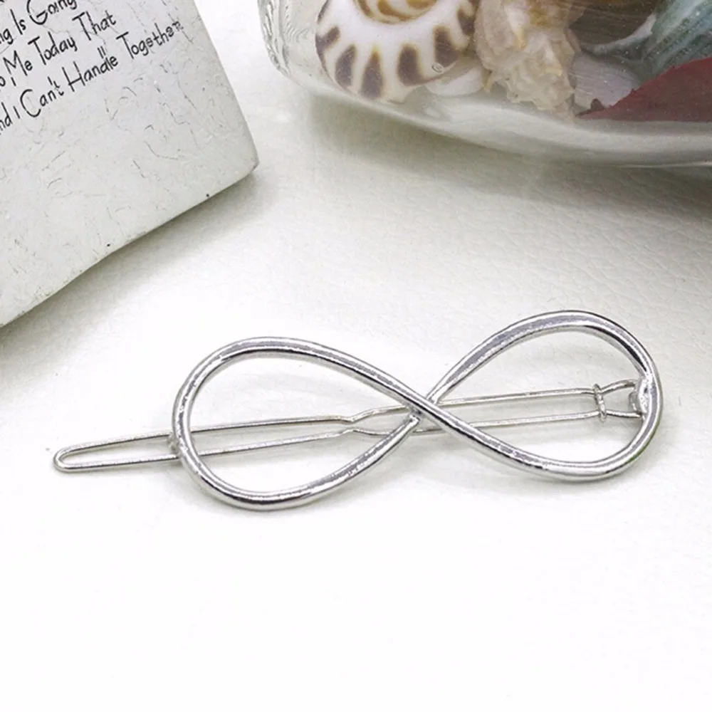 1 PC Fashion Barrette Hairpin Women Infinity Hair Clips Headband Styling Accessories Perfect Gift For Girls Silver Gold Color