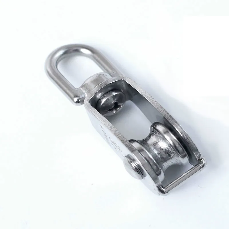 

1pcs M75 High Quality Stainless Steel Heavy Duty Steel Single Wheel Swivel Lifting Rope Pulley Block