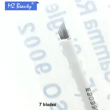 Перманентный макияж иглы Лезвия 7 иглы белые цвета игла для микроблейдинга игла для нанесения татуировки