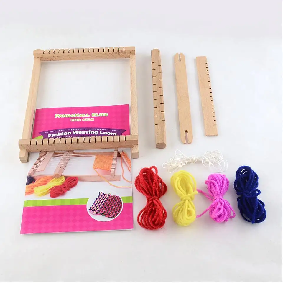 Buy Wood Knitting Looms with Mixed Color Yarns, Warp
