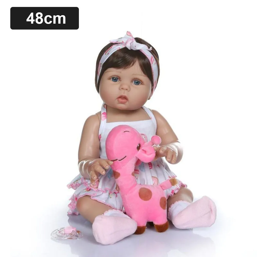 

NPK 48cm Baby Reborn Doll Soft Touch Silicone Dolls Toys with Nipple Fawn Lifelike Dolls For Girls Toys