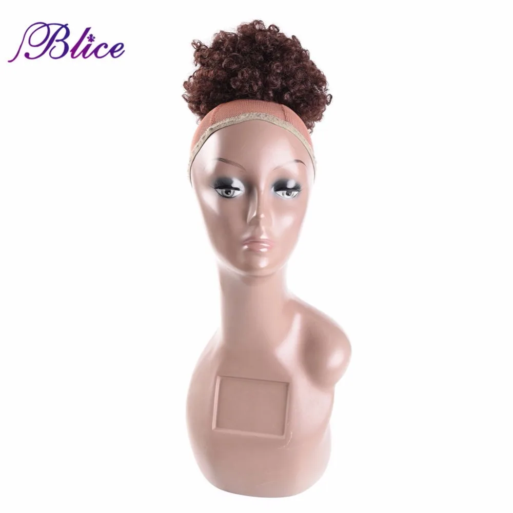 Blice Однотонная одежда Для женщин кудрявый шиньон с двумя Пластик клипы Синтетические пряди для наращивания волос 56 г/шт