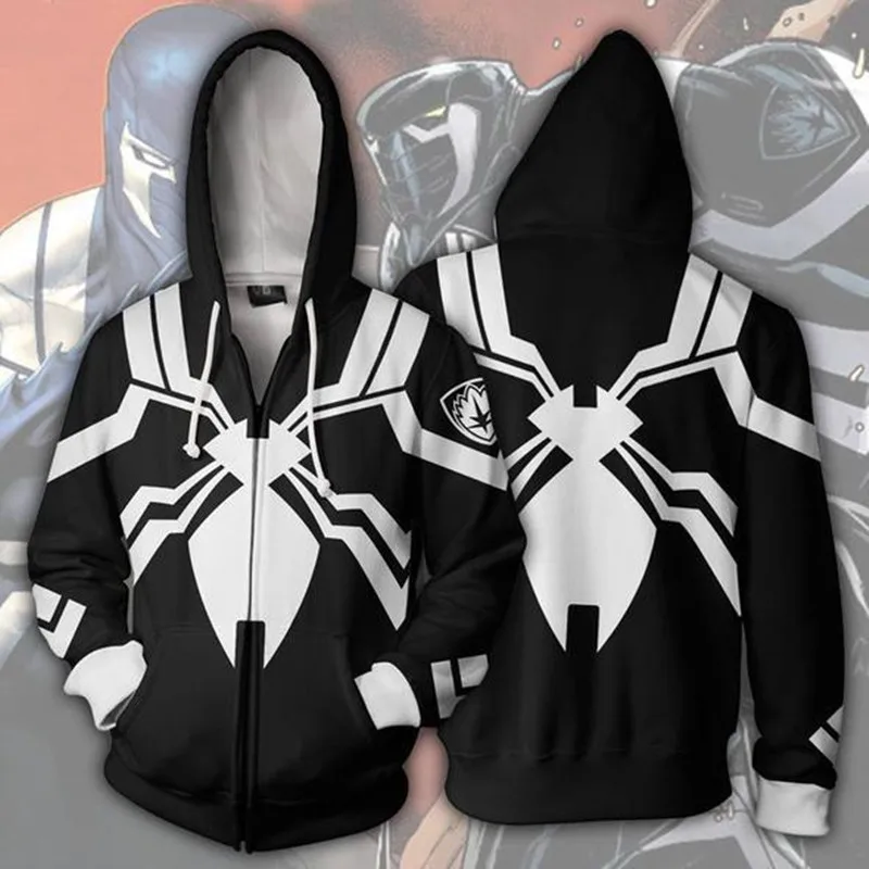 

Venom Space Knight Zip Up Hoodie Sweatshirts man 3D Print Unisex Streetwear Spring Winter Flash Hoody Zipper Hooded jacket