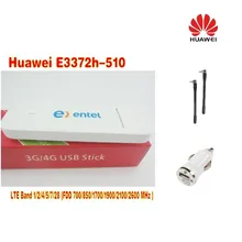 Huawei E3372h-510 LTE Band (FDD700/850/1700/1900/2100/2600MHz USB Stick Modem plus 2pcs antenna and car charger