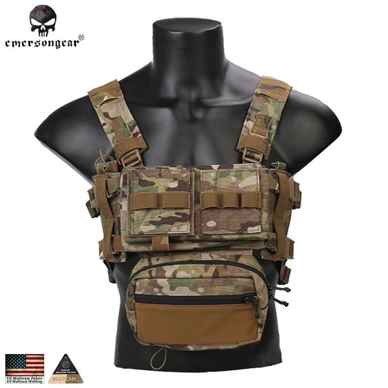 

Emerson MK3 Modular Lightweight Chest Rig Micro Fight Chassis Tactical Vest w/ 5.56 Mag Pouch 2961