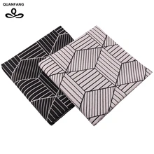 QUANFANG גיאומטריה סדרת מודפס כותנה פשתן בד לטלאים Quilting תפירת DIY ספת שולחן בד ריהוט חצי מטר(China)