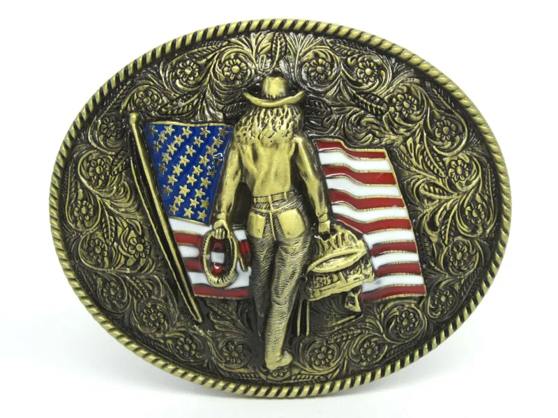 American Flag Cowboy Western Belt Buckle - Buckles & Hooks - AliExpress