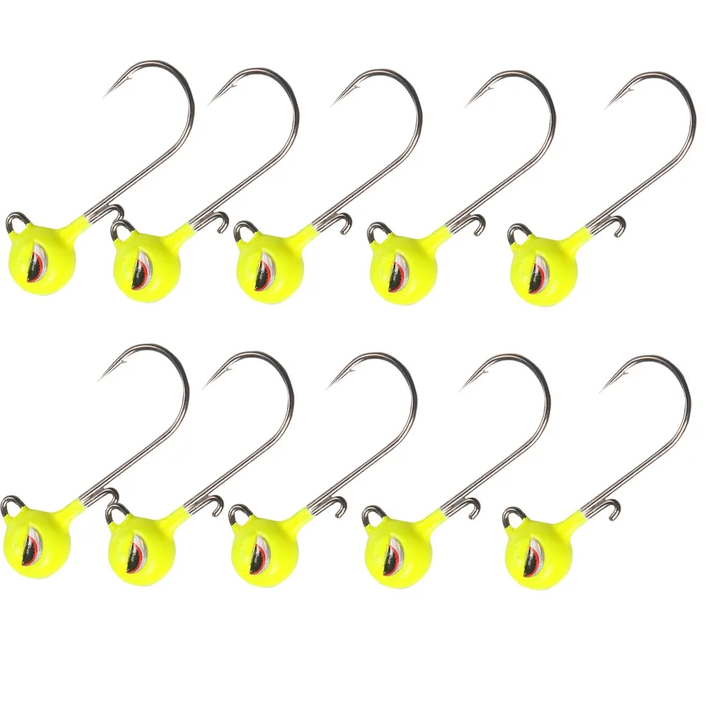 10 Pcs 3.5g 7g Jig Head Worm Hook Fishing Lure DIY Perfect Worm Jighead
