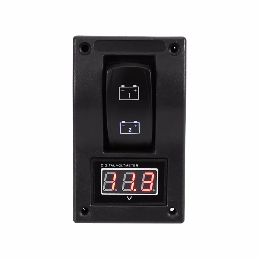 1 PCS 12V RV Marine Boat Voltmeter LED Dual font b Battery b font Test Panel
